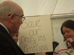 Salford Mayor Ian Stewart and Drop-in Closure Campaigners